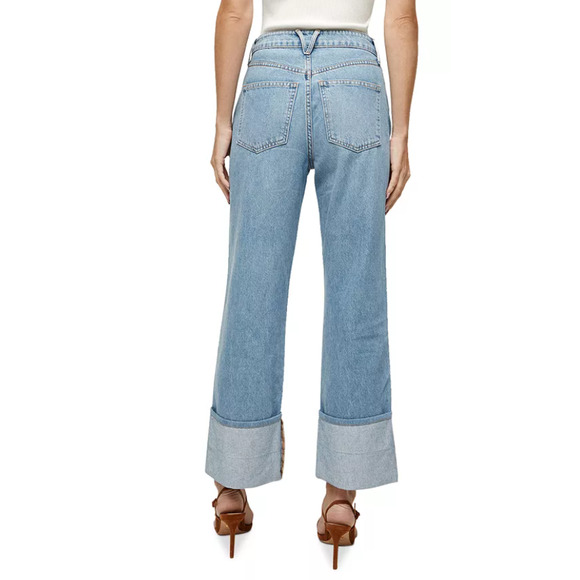 VERONICA BEARD WOMENS 32 DYLAN HIGH RISE STRAIGHT LEG CUFFED ANKLE JEANS BLUE - Picture 3 of 13